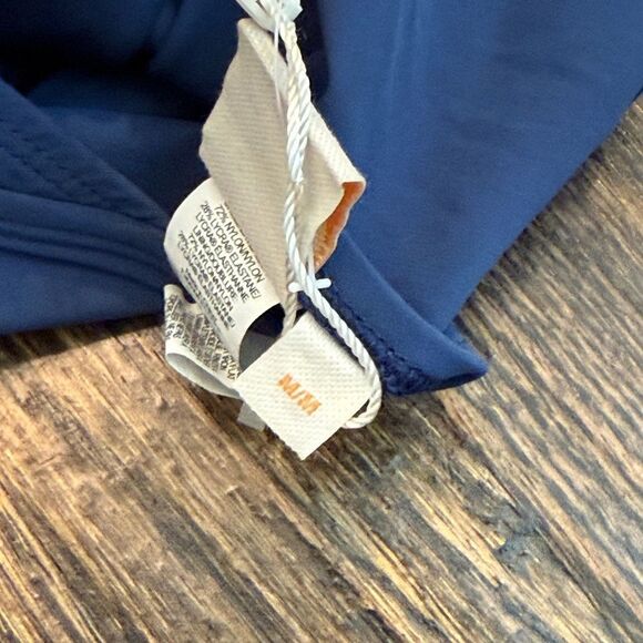 NWT Tory Burch Solid Wrap-front One-piece Swimsuit In Capri Blue size Medium - Picture 6 of 7